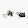 Black Crystal Square Men's Cufflinks