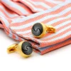 Black Spiral Round Enamel Cufflinks-2