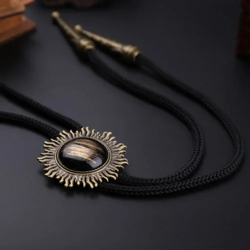 Bronze Vintage Onyx Bolo Tie