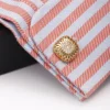 Golden Zirconia Square Men's Cufflinks-3