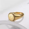 Queen Elizabeth - 14K Gold Signet Ring-3