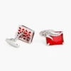 Red Crystal Square Men's Cufflinks