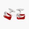 Red Crystal Square Men's Cufflinks-3