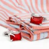 Red Crystal Square Men's Cufflinks-5