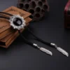 Silver-Vintage-Onyx-Bolo-Tie-3