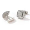 Silver Zirconia Square Men's Cufflinks