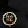 Vintage three-dimensional owl brooch-2