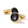 Black Starstone Round Carved Cufflinks-2