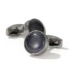 Black Starstone Round Carved Cufflinks gray-3