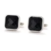 Black Starstone Square Carved Cufflinks-3