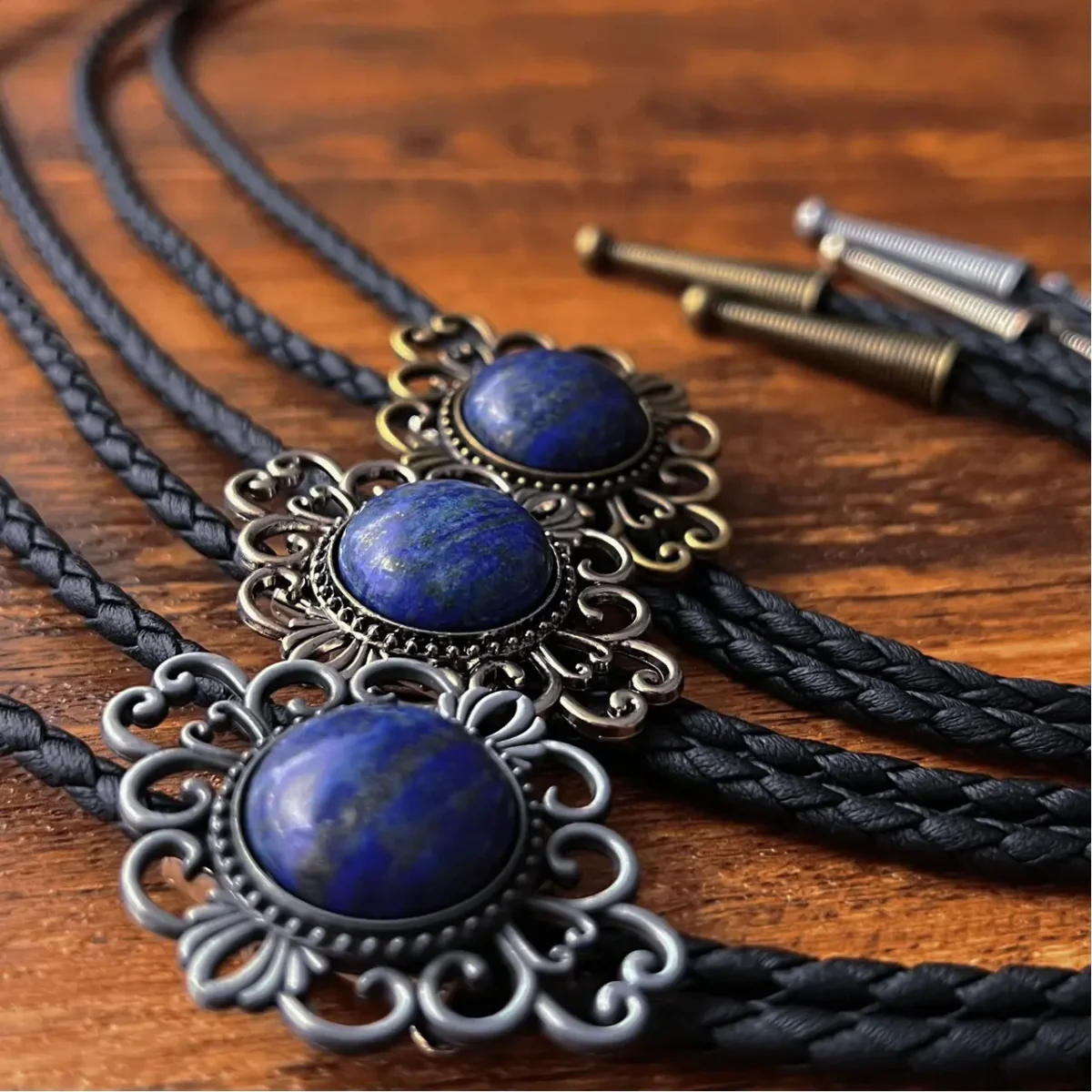 Blue Lapis Lazuli Bolo Tie-1