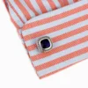 Blue Zircon Square Silver Cufflinks-2