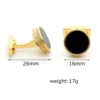 Classic Onyx Round Gold-Plated Cufflinks-1