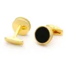 Classic Onyx Round Gold-Plated Cufflinks-4