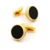 Classic Onyx Round Gold-Plated Cufflinks-7