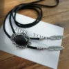 Crown Tiger Eye Stone Bolo Tie-1