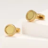 Fashion Geometric Floral Round Gold Cufflinks