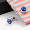 French Crystal Round Cufflinks-4