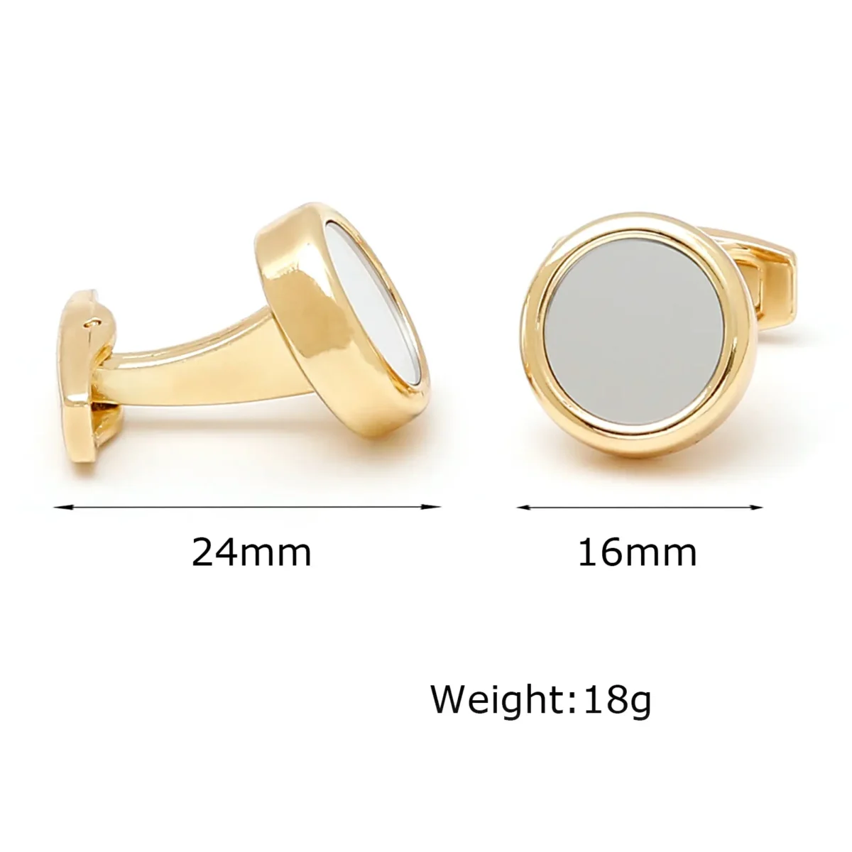 Gold Mirror Blank Cufflinks-2