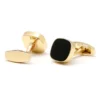 Gold Square Black Onyx Cufflinks-4