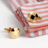 Laser Chevron Pattern Round Hold Cufflinks-1