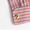 Laser Chevron Pattern Round Hold Cufflinks-3