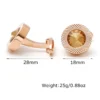 Luxury Citrine Carved Round Cufflinks-1