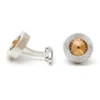 Luxury Citrine Carved Round Cufflinks-10