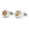 Luxury Citrine Carved Round Cufflinks-8