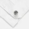 Luxury Octagonal Gray Crystal Silver Cufflinks-1