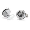 Luxury Octagonal Gray Crystal Silver Cufflinks-5