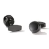 Men's Fashion Round Black onyx Gray Cufflinks-3