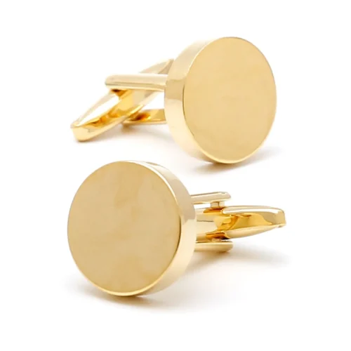 Men's Gold Flat Cufflinks-1