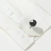 Men's Round Stripe Enamel Cufflinks-1