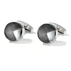 Men's Round Stripe Enamel Cufflinks-2