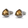 Men's vintage tawny crystal silver cufflinks-10