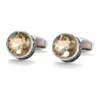 Men's vintage tawny crystal silver cufflinks-12