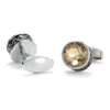 Men's vintage tawny crystal silver cufflinks-7