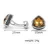 Men's vintage tawny crystal silver cufflinks-8