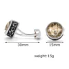 Men's vintage tawny crystal silver cufflinks-9