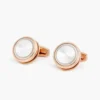 Rose Gold Round Mirror Cufflinks-3