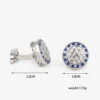 Round Blue Crystal Silver Cufflinks-2