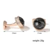 Round Cracked Faceted Onyx Cufflinks-rose gold-1