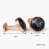 Round Nebula Rose Gold Cufflinks