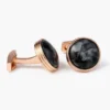 Round Nebula Rose Gold Cufflinks-4