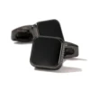 Simple Square Blue Agate Cufflinks Black-12