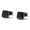 Simple Square Blue Agate Cufflinks Black-13