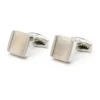 Square White Mother of Pearl Cufflinks silver-3